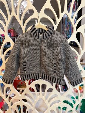 Dolce & Gabbana Kids Grey Herringbone Zip Jacket